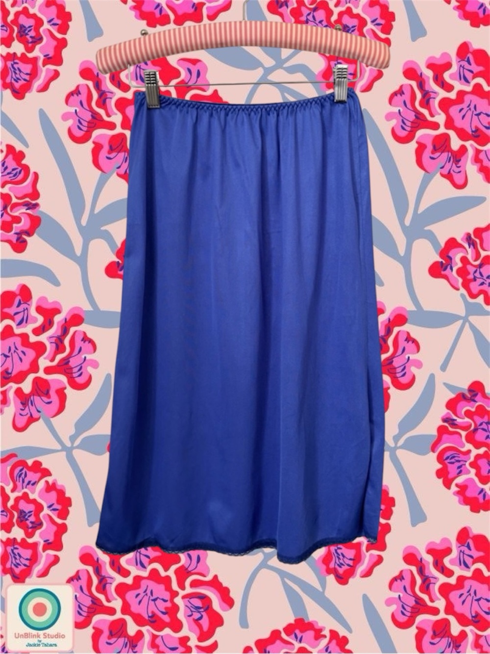 VTG BESTFORM Blue Nylon Half Slip Size L
